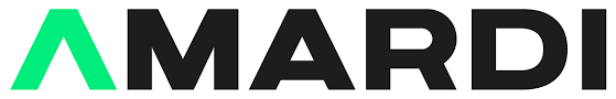 Logo de AMARDI avec un symbole vert en forme de flèche suivi du nom en noir
