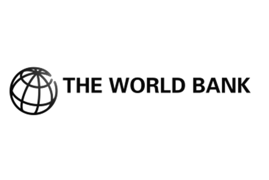 Black and white logo of The World Bank.