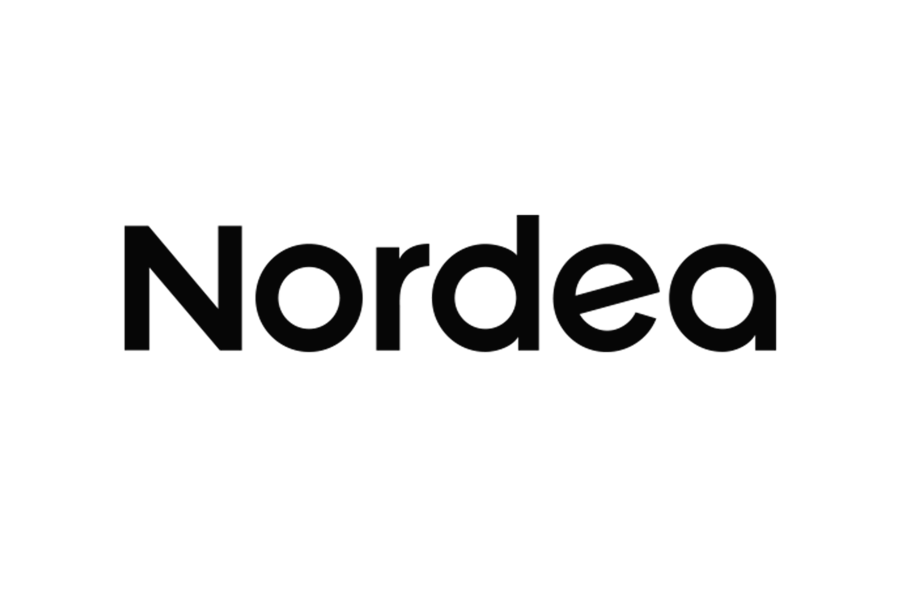 Black and white logo of Nordea.