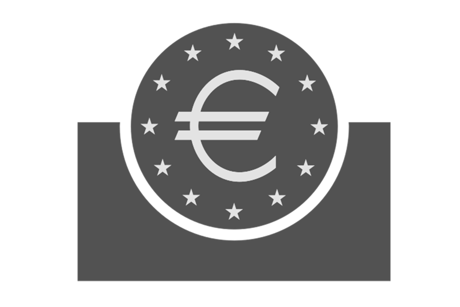 Black and white logo of the European Central Bank.