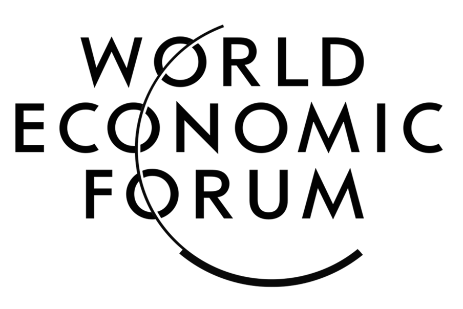 Black and white logo of the World Economic Forum.