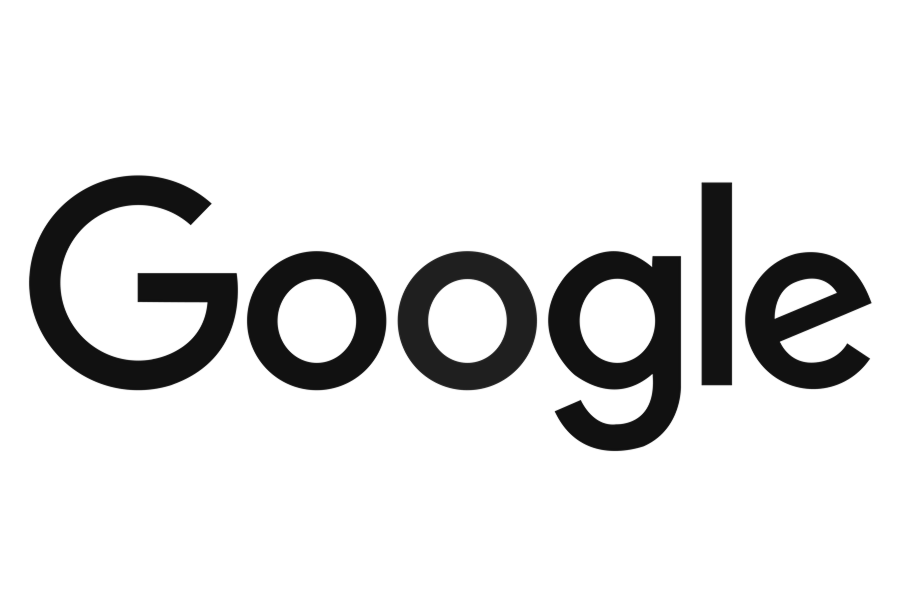 Black and white logo of Google.