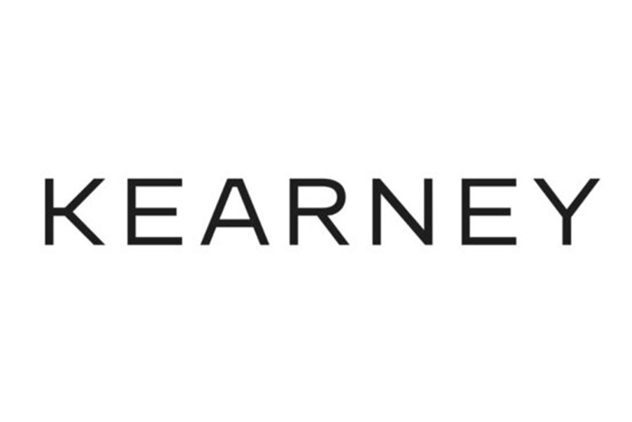 Black and white logo of Kearney.