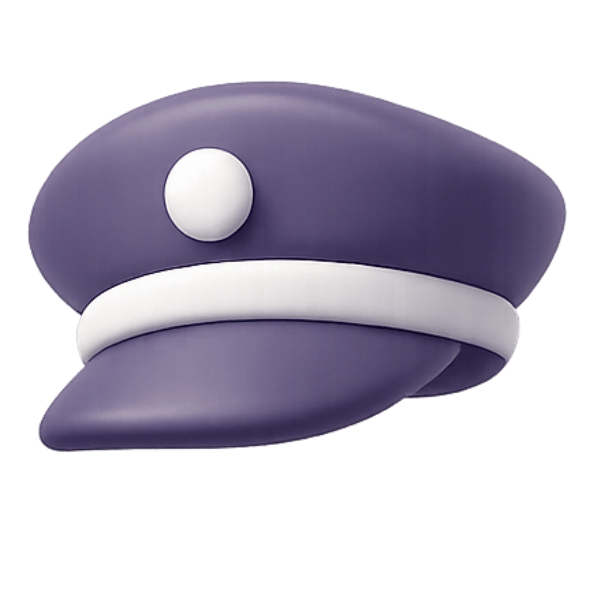 Close-up of a purple and white cartoon penguin's head, showing its eye, beak, and part of its body.