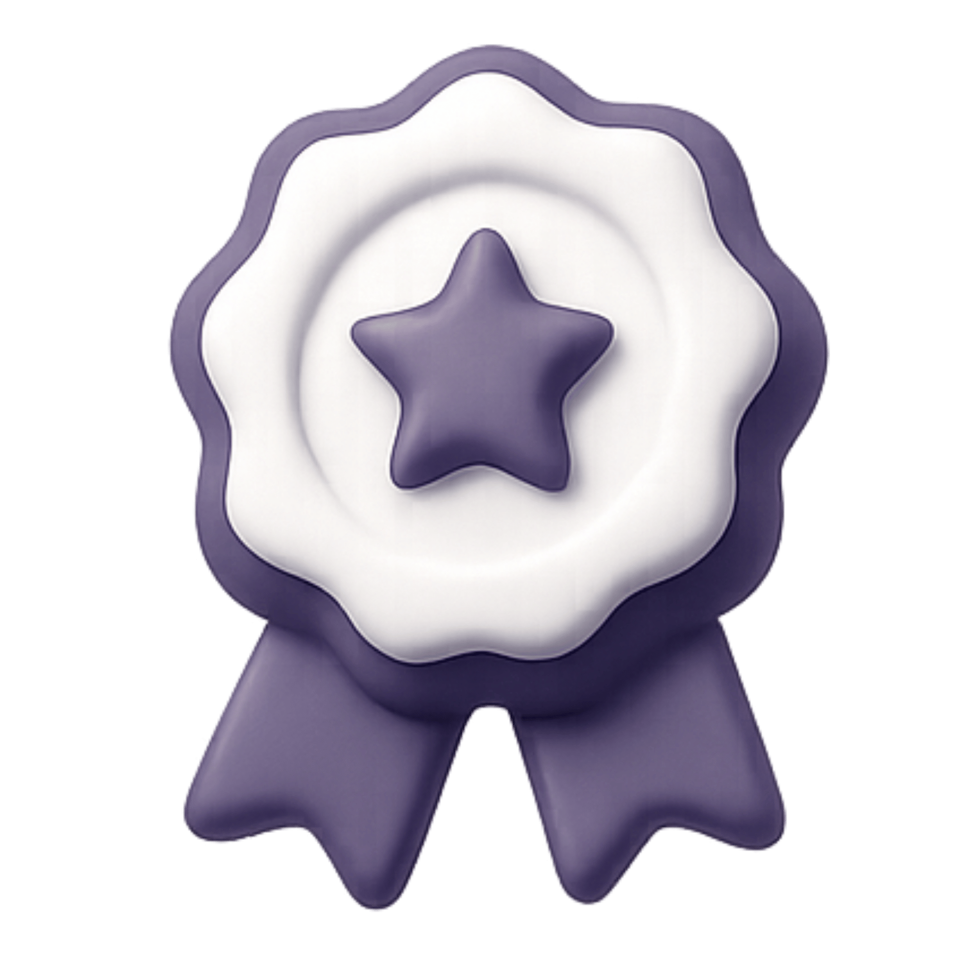 Close-up of a purple and white flower-shaped object with five petals and a star-shaped center.