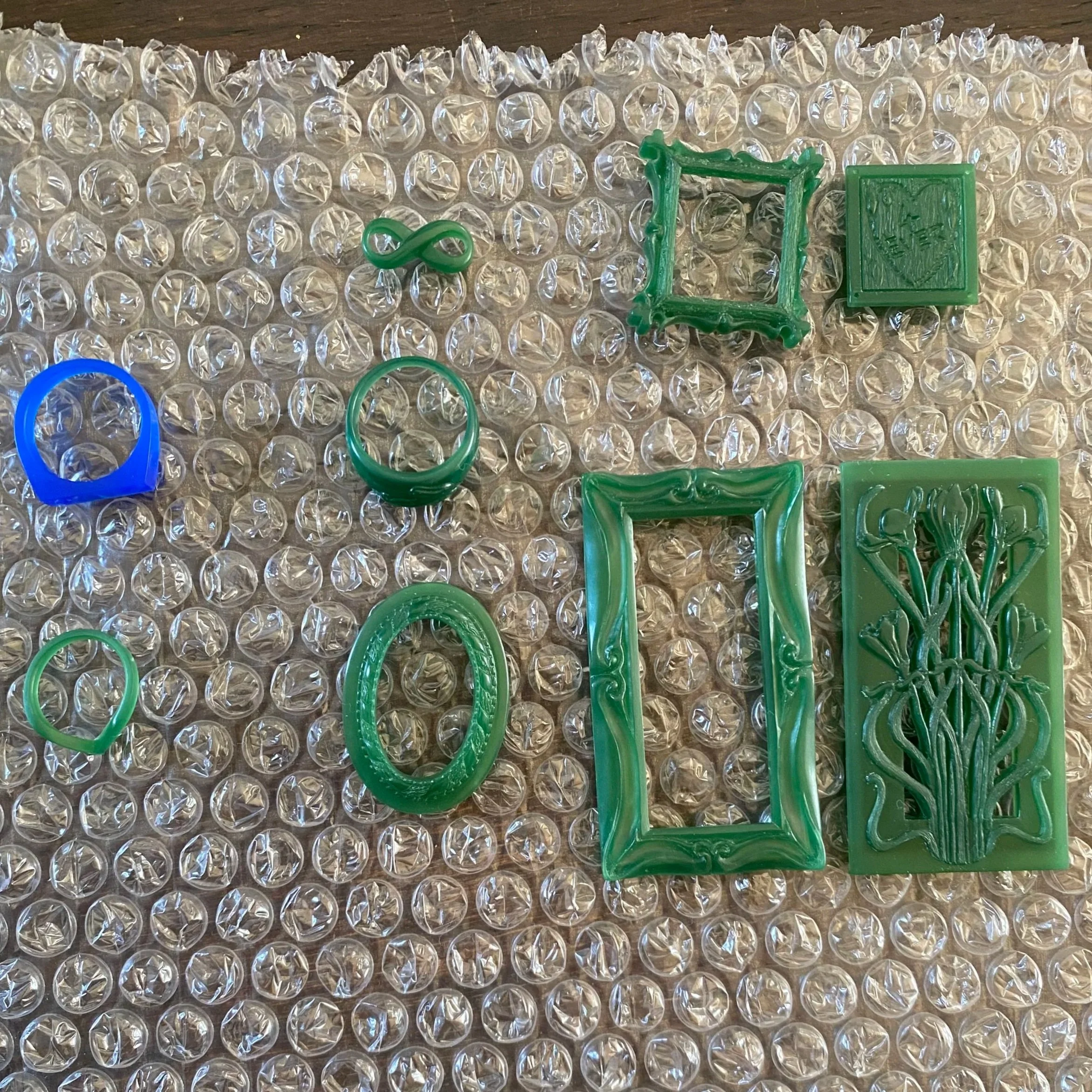 My wax collections being cleaned and prepared before sending to the casting house. All of the cotton wool, bubble wrap, hard box and a prayer!! 