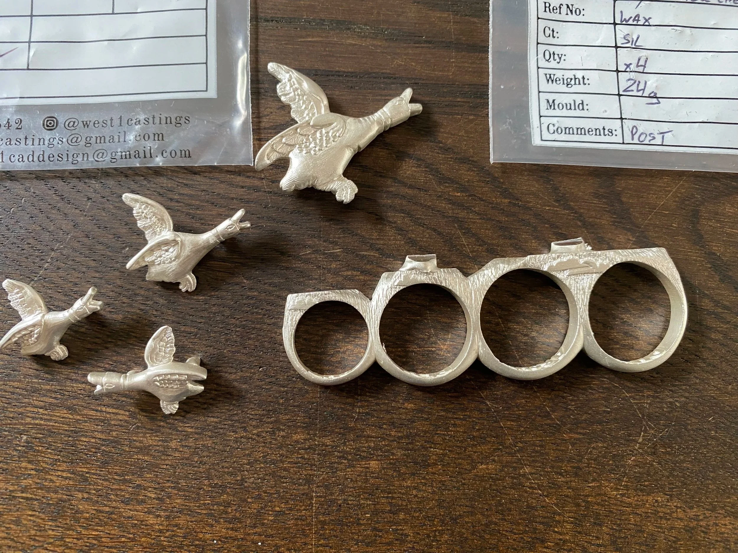 ...just like that! Fresh castings back from the casting house. The cloud detail and rain texture looks great and also all the super fine detail in the duck's feathers look amazing! 