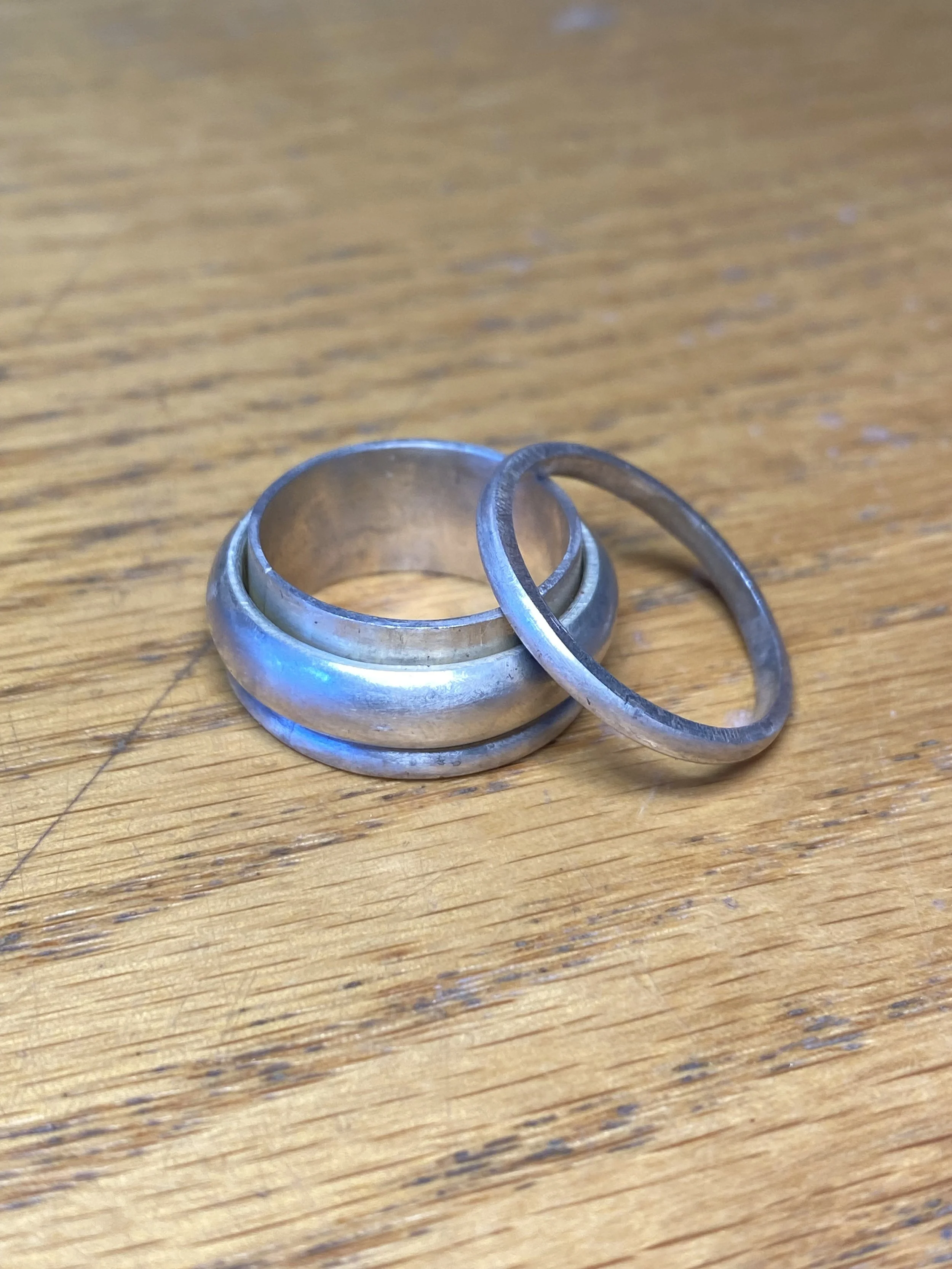 A quick mock-up of the size and gauge of the finished piece to ensure the spinner will fit correctly. 