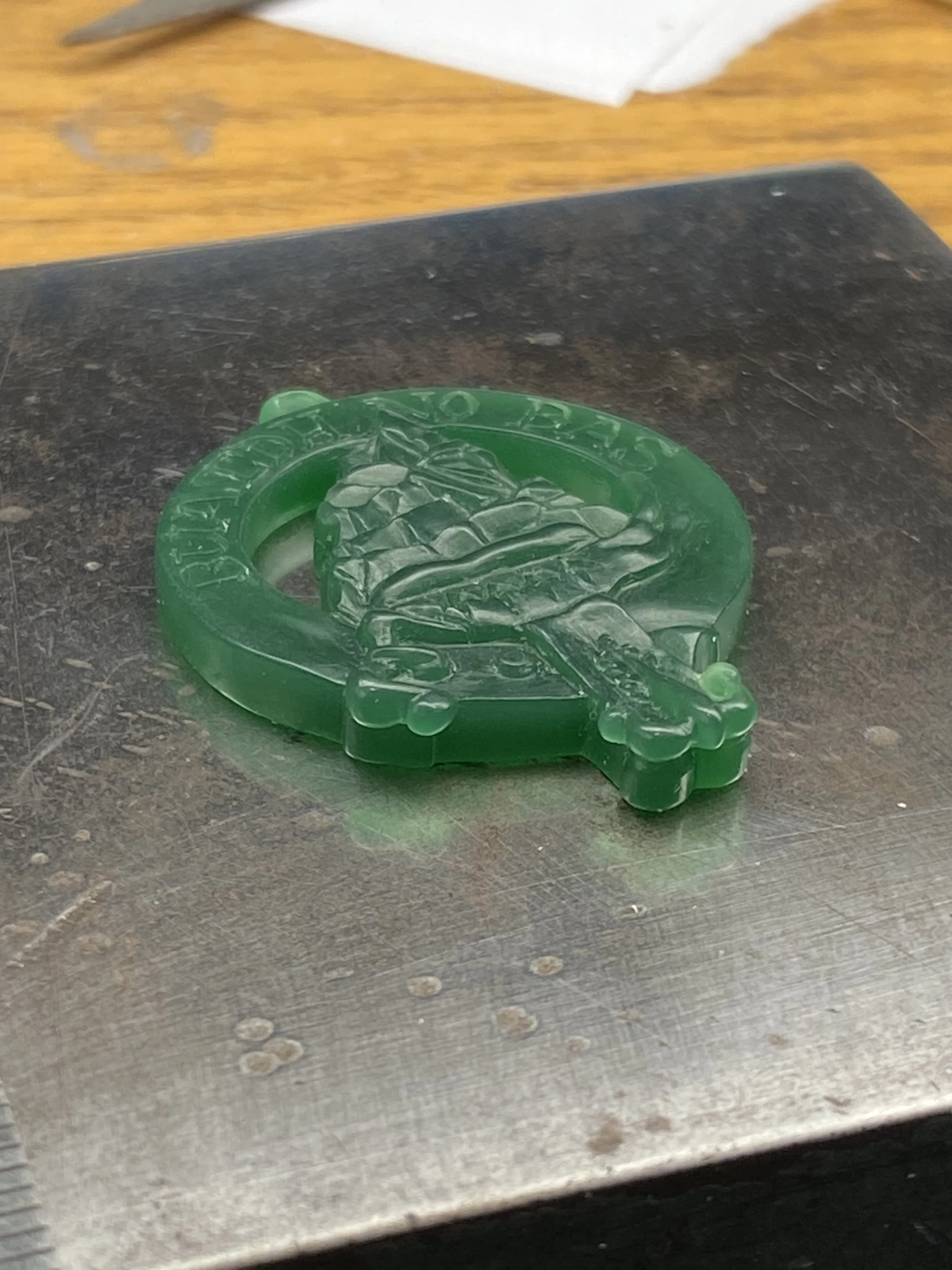 Focusing on the detail of the belt buckle and end section. I created a subtle taper to the pendant to ensure it hangs straight and weighted towards the bottom of the pendant. 