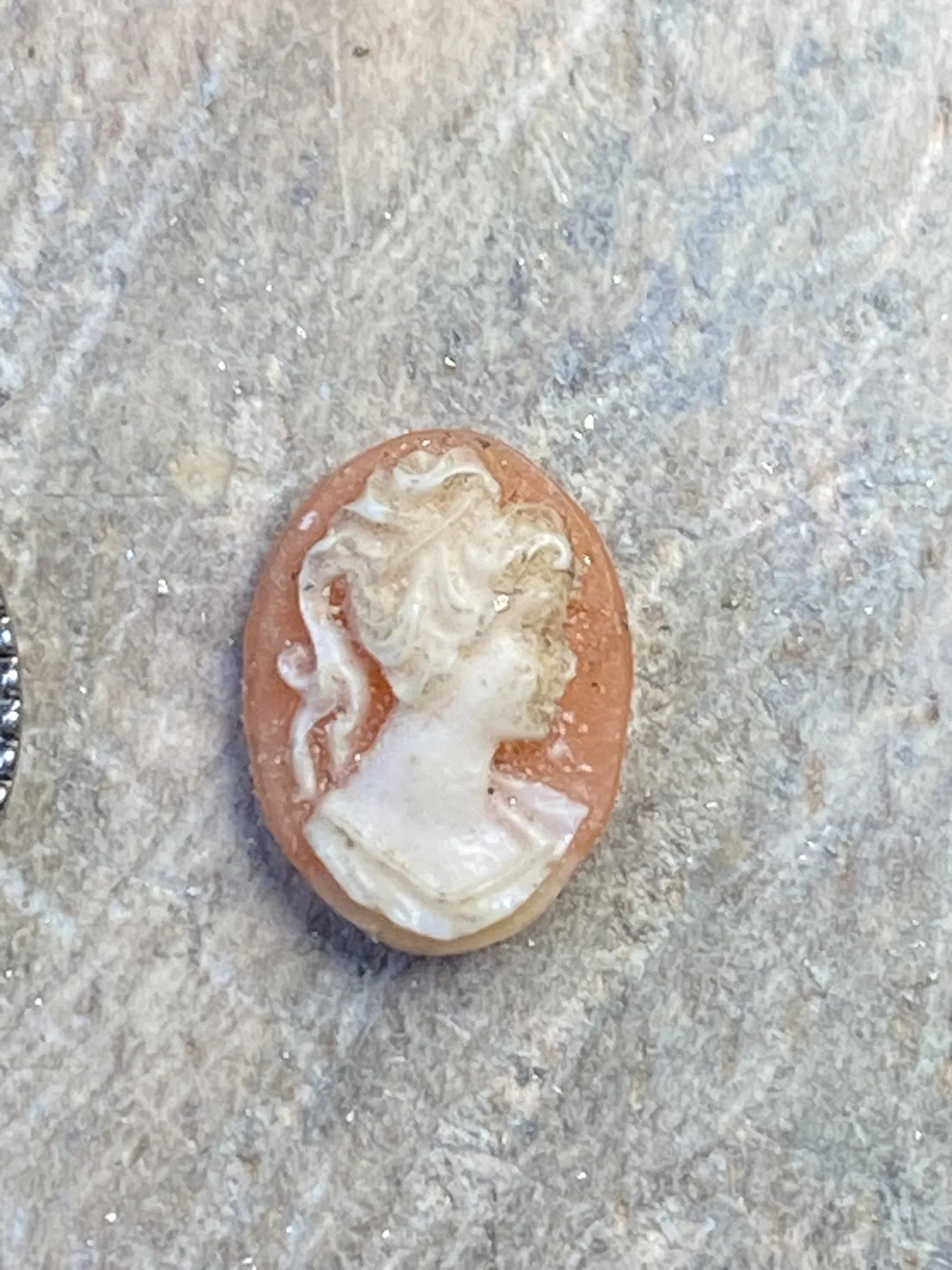 Here she is! A beautiful cameo in the rough before I clean it and set into the ring. 