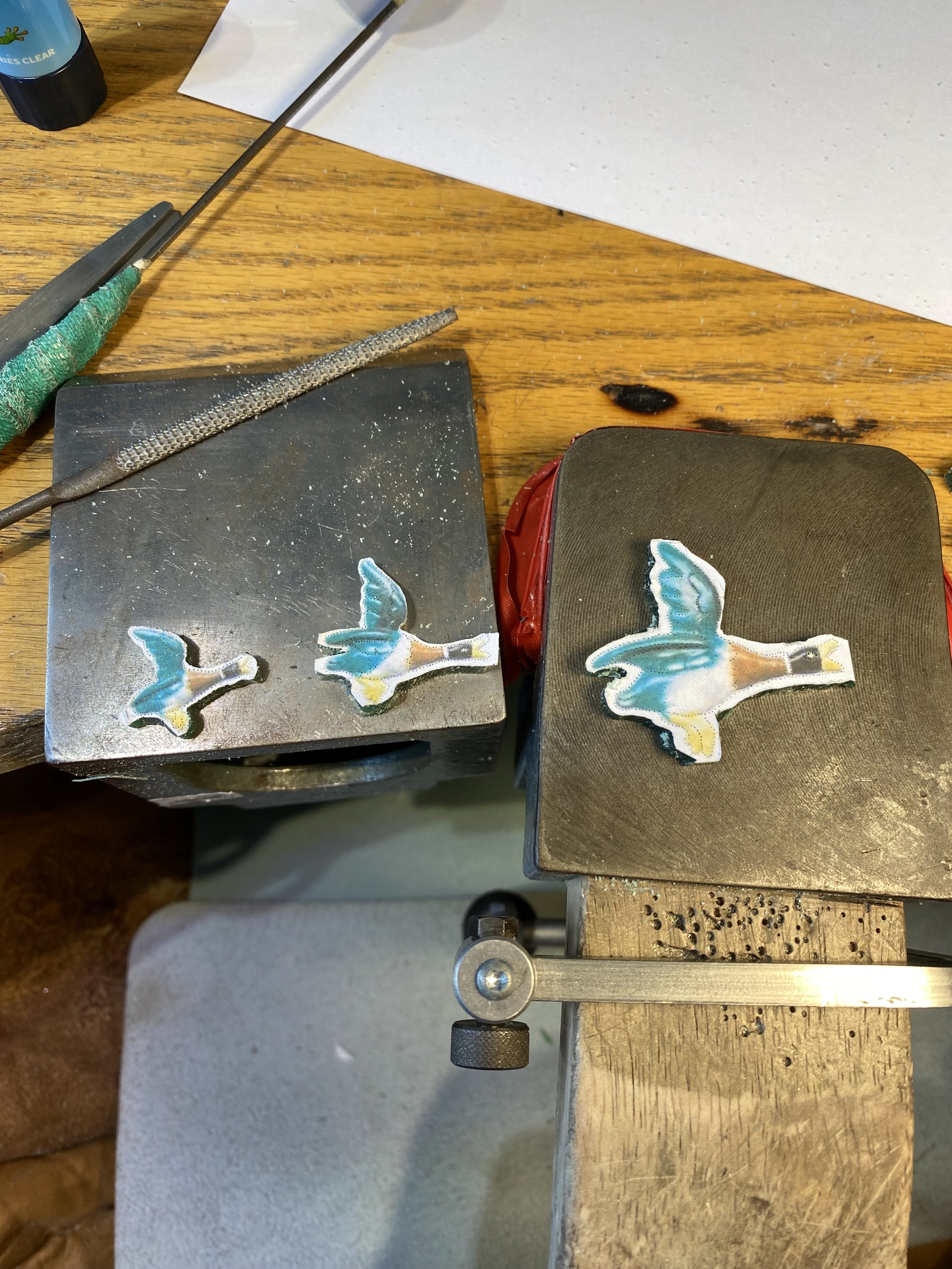 I noted that all three are slightly different and wanted to be as close to the original interpretation, but putting my own take on the final piece. 