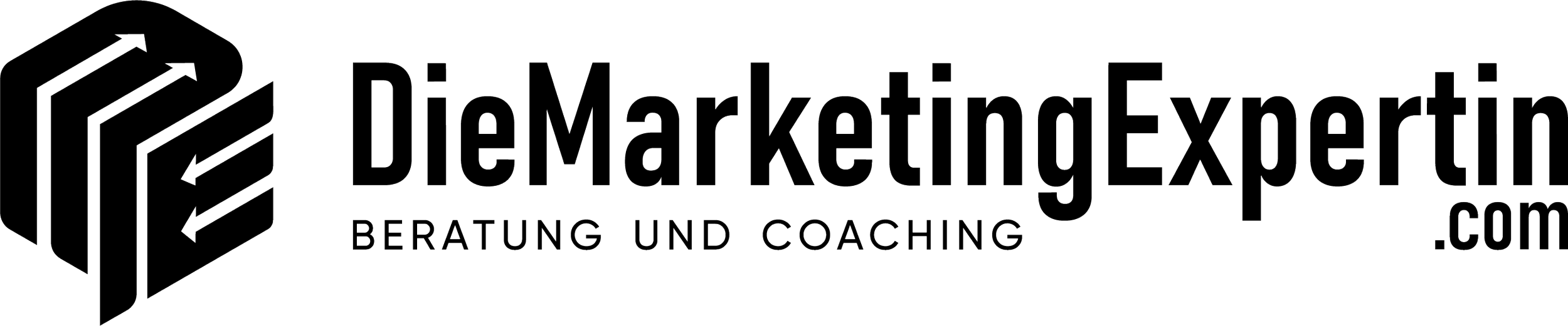 Logo der Website DieMarketingExperten.com mit Büchern und Text in deutscher Sprache.