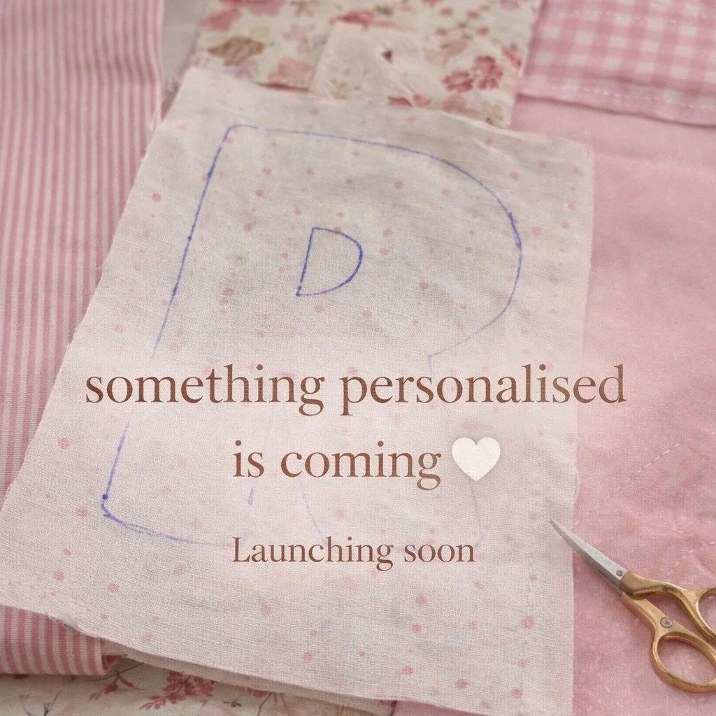 Something a little more personal 
Soft, handmade letters designed to create something truly special.
Made by you or made for you.
The sweetest way to adda name, a memory or a moment.
Launching soon.

audreyelviscreations.com