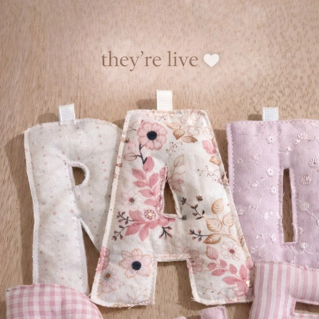 They&rsquo;re live 🤍

The Puffy Letters Collection is now available

✨ DIY kits
✨ Custom name bunting
✨ Handmade with love

Create something meaningful for your little one, a gift or a special space

Limited quantities available

Shop now via the li
