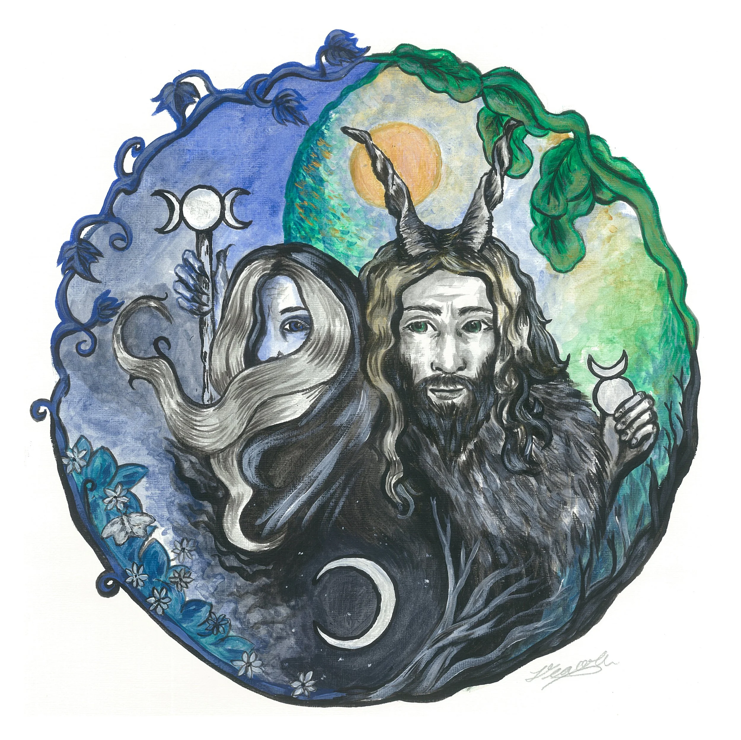 Samhuinn: Available & Framed in Black - Acrylic Paint on paper - £150