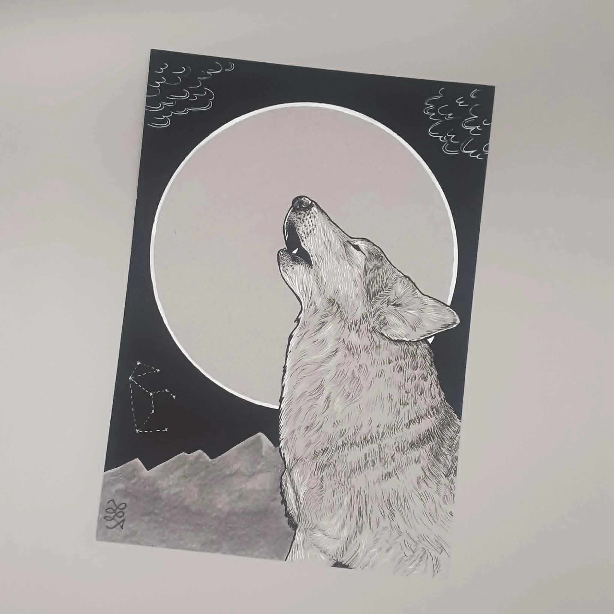 Lunar Wolf Giclee print