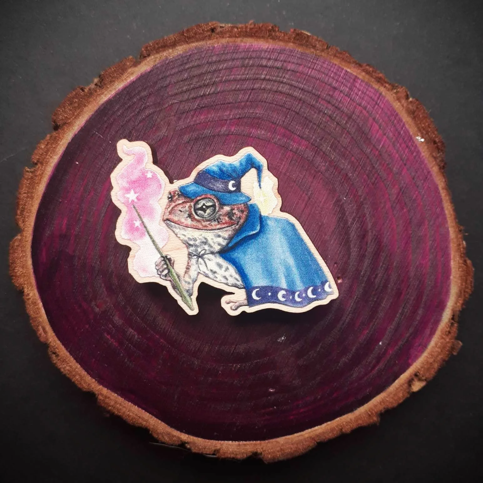 Toad Wizard - Wooden Pin