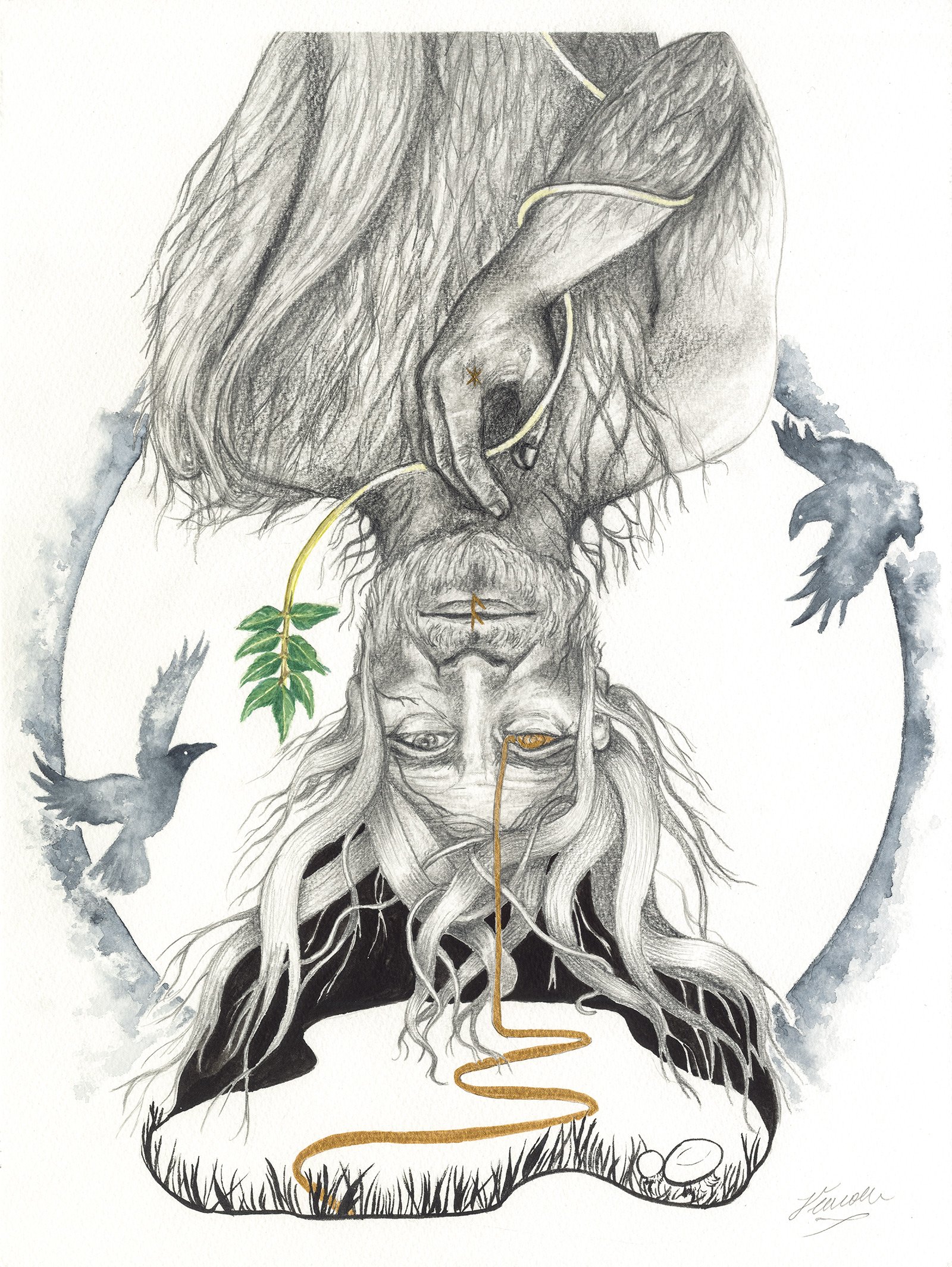 Gnosis: Available & Framed in Grey - Mixed media on paper - £295