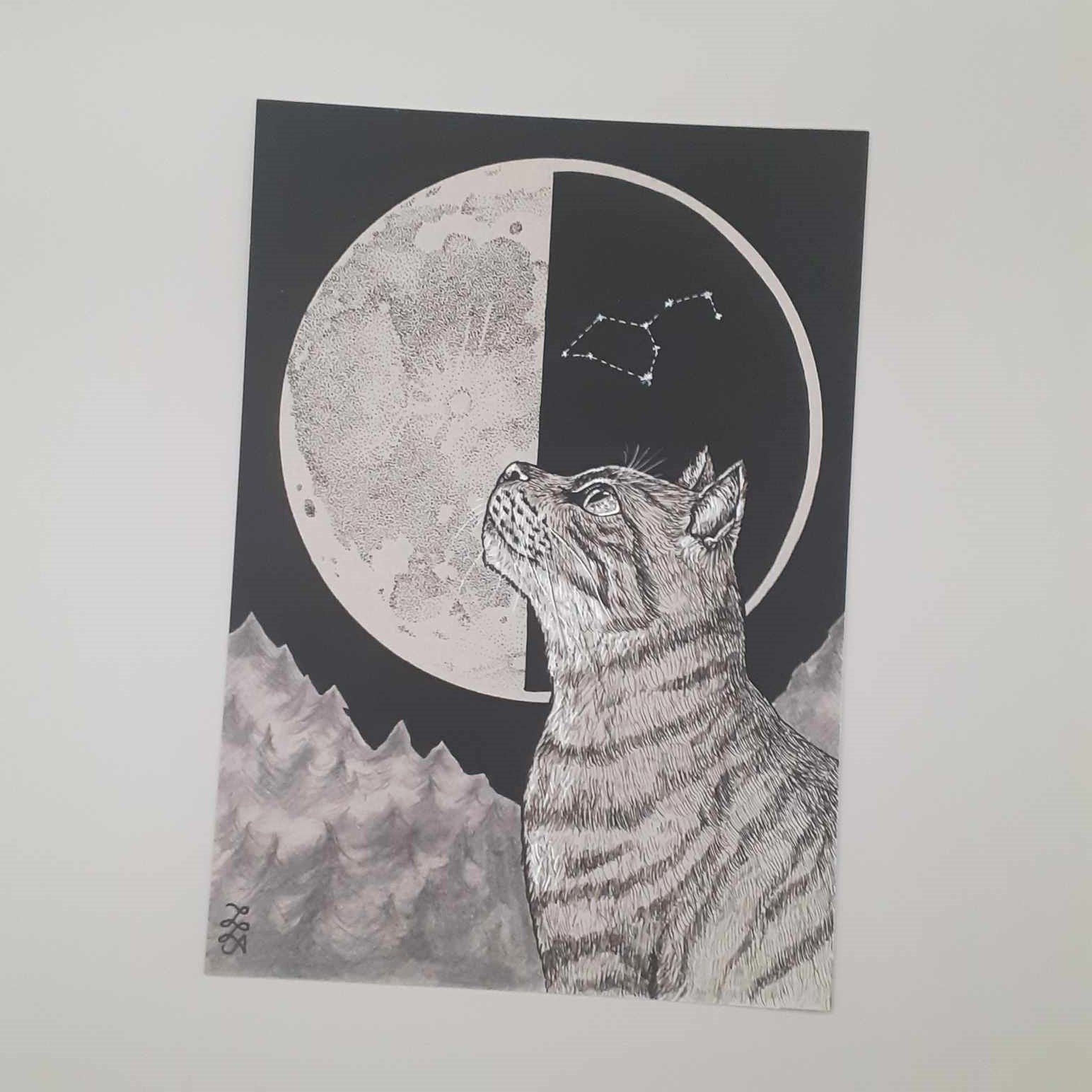 Lunar Cat Giclee print