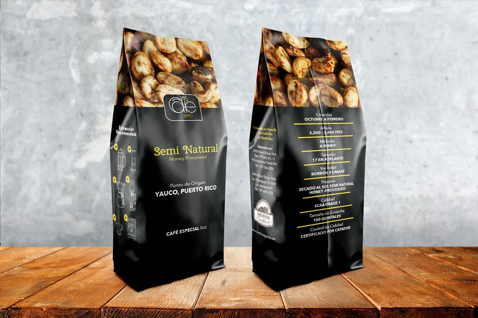 Caffetero Espresso • Diseño de Empaque para Café Semi Natural