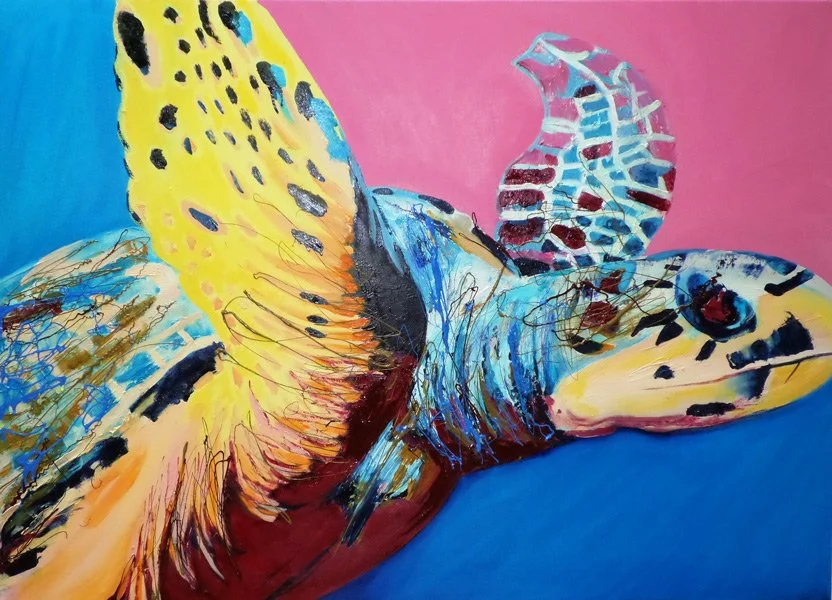 Reptile 8, 2016, Mixed Media : Oil & ink on canvas, (80X110 cm), Private Collection