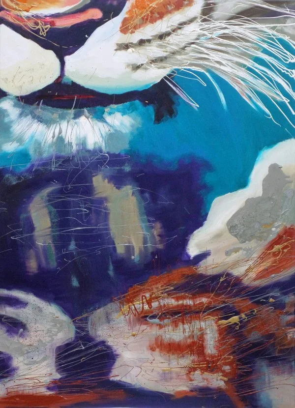 Wild Life 4, 2015, Mixed Media : Oil & ink on canvas, (110X80 cm), Private Collection