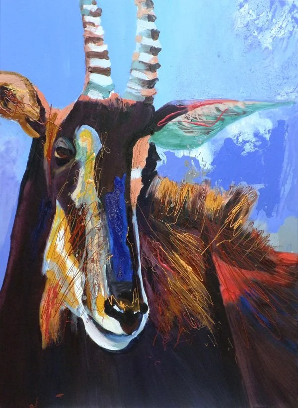 Animal Kingdom 1, 2015, Mixed Media : Oil & ink on canvas, (110X80 cm), Artist Collection