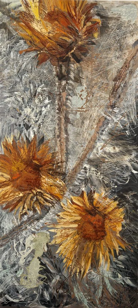 Summer 2, 2009, Mixed Media : Oil & ink on canvas, (220X100 cm), Private Collection