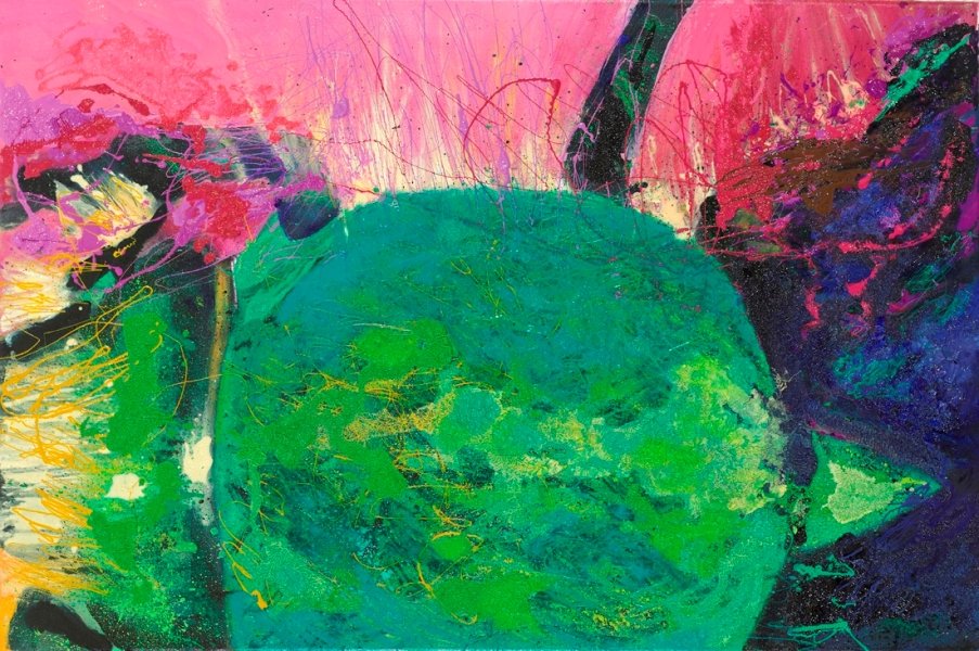 Fertility 3, 2012, Mixed Media : Oil & ink on canvas, (60X90 cm), Artist Collection