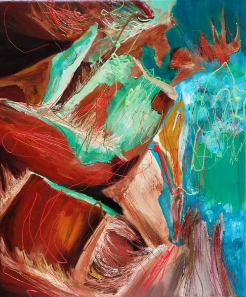 Phoenix 5, 2014, Mixed Media : Oil & ink on canvas, (60X50 cm), Private Collection