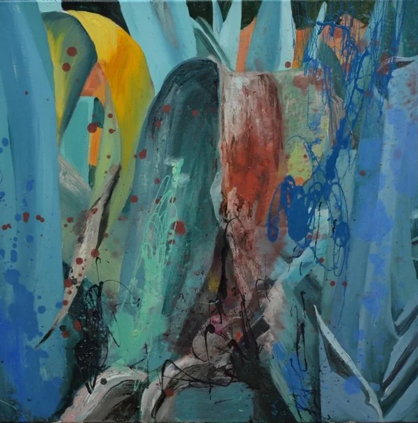 Flora Mirabilis -cactus 21, 2020, Mixed Media : Oil & ink on canvas, (80X80 cm), Private Collection