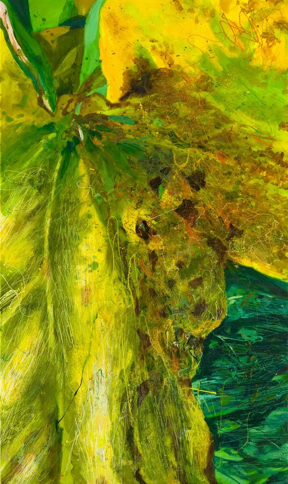 Leaf 27, 2010, Mixed Media : Oil & ink on canvas, (170X100 cm), Private Collection