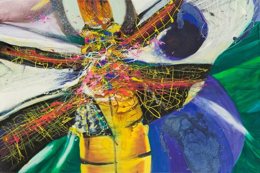 Conqering 1, 2012, Mixed Media : Oil & ink on canvas, (60X90 cm), Private Collection