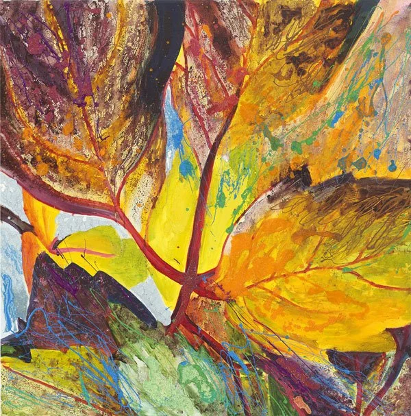 Leaf 2, 2011, Mixed Media : Oil & ink on canvas, (80X80 cm), Private Collection