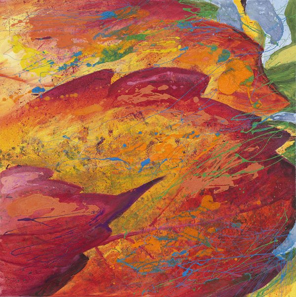 Leaf 3, 2011, Mixed Media : Oil & ink on canvas, (80X80 cm), Private Collection