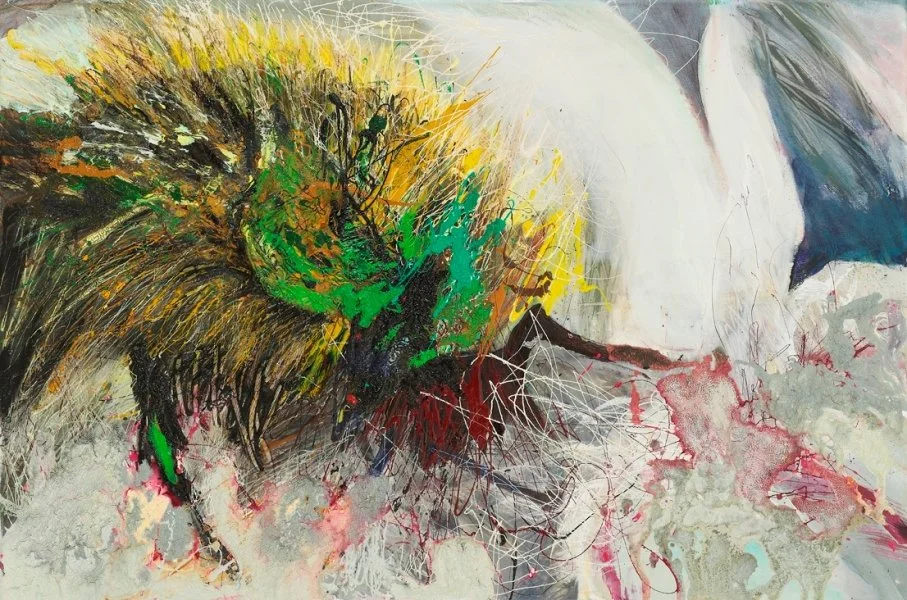 Conqering 2, 2012, Mixed Media : Oil & ink on canvas, (60X90 cm), Private Collection