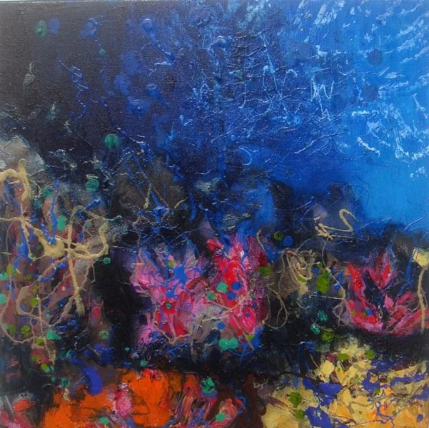 Mystique 3, 2013, Mixed Media : Oil & ink on canvas, (40X40 cm), Private Collection