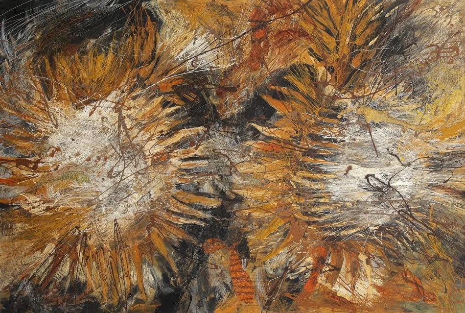 Summer 3, 2009, Mixed Media : Oil & ink on canvas, (100X150 cm), Private Collection