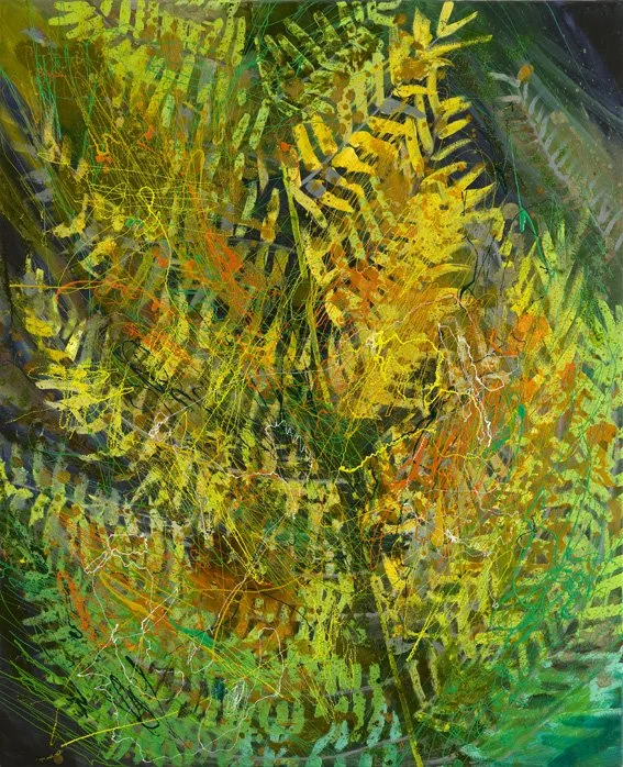 Leaf 22, 2010, Mixed Media : Oil & ink on canvas, (110X80 cm), Private Collection