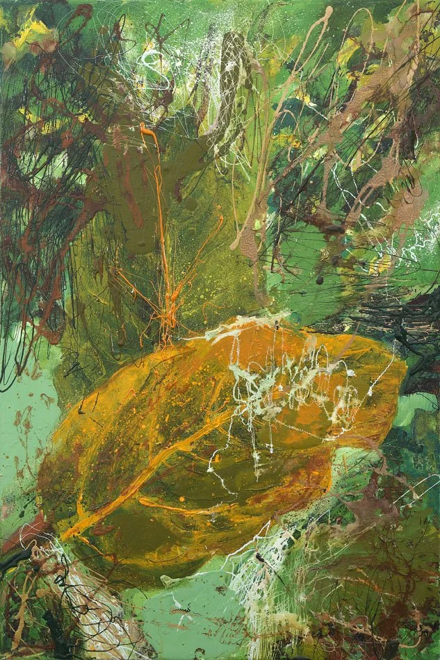 Leaf 3, 2010, Mixed Media : Oil & ink on canvas, (90X60 cm), Private Collection