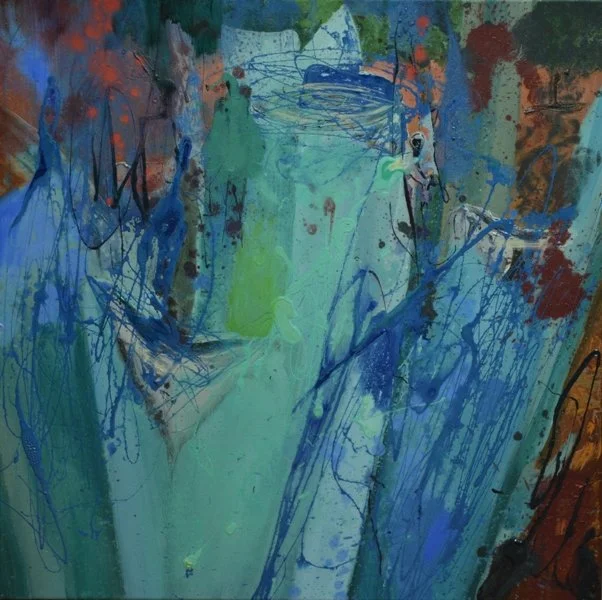 Flora Mirabilis -cactus 19, 2020, Mixed Media : Oil & ink on canvas, (80X80 cm), Private Collection