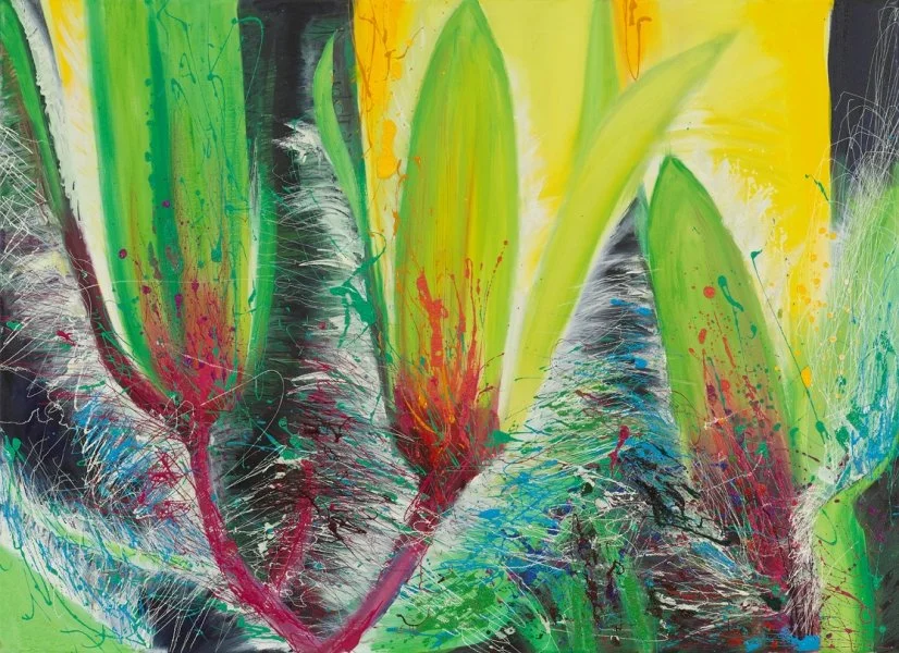 Yellow , 2012, Mixed Media : Oil & ink on canvas, (80X110 cm), Private Collection
