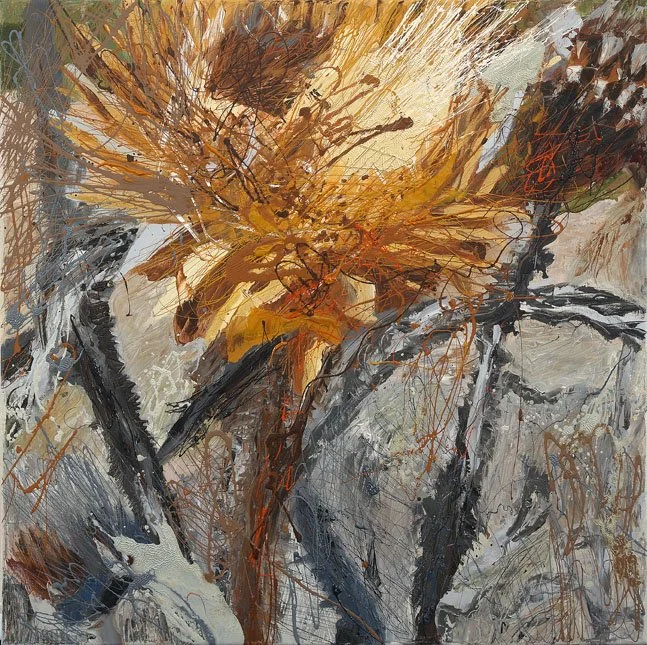 Summer 8, 2009, Mixed Media : Oil & ink on canvas, (80X80 cm), Private Collection