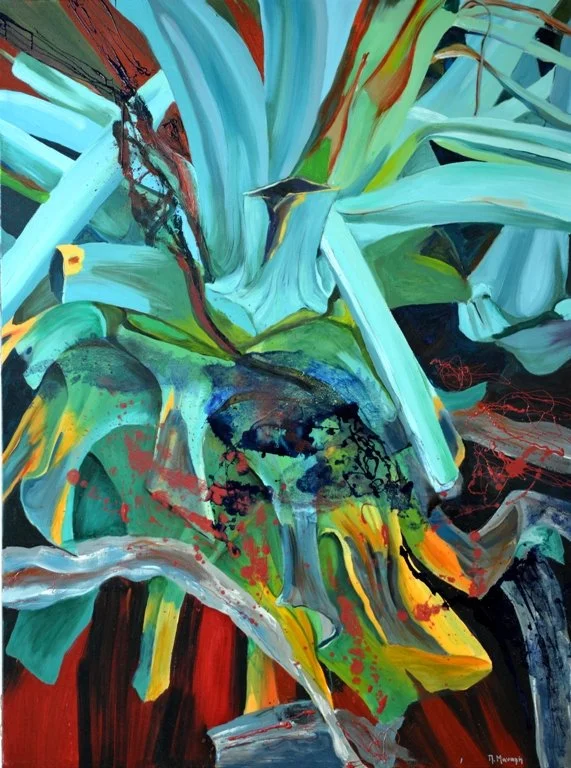 Flora Mirabilis -cactus 13, 2020, Mixed Media : Oil & ink on canvas, (160X120 cm), Artist Collection