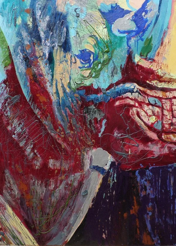Rhino 1, 2016, Mixed Media : Oil & ink on canvas, (110X80 cm), Private Collection