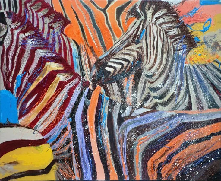 Animal Kingdom 8, 2015, Mixed Media : Oil & ink on canvas, (90X110 cm), Private Collection