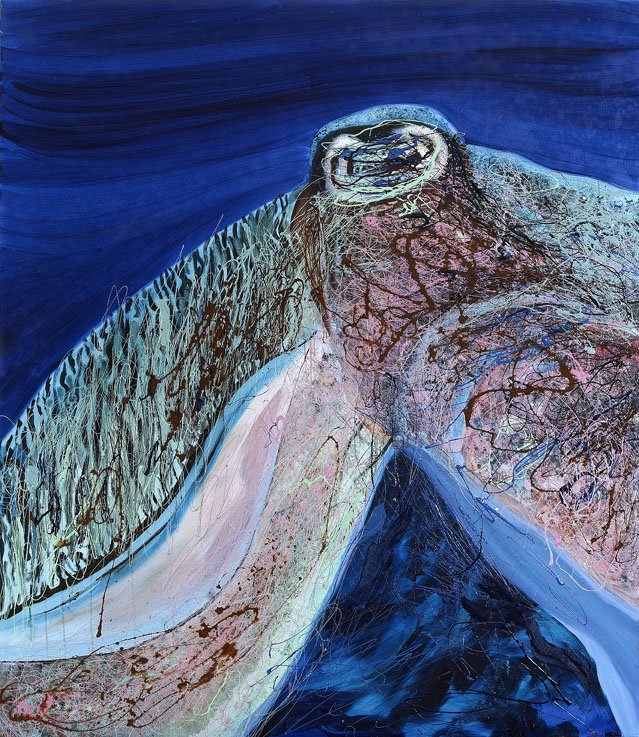 Under the sea 6, 2006, Mixed Media : Oil & ink on canvas, (150X130 cm), Artist Collection