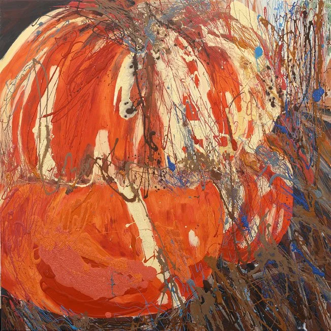Summer 12, 2009, Mixed Media : Oil & ink on canvas, (100X100 cm), Artist Collection
