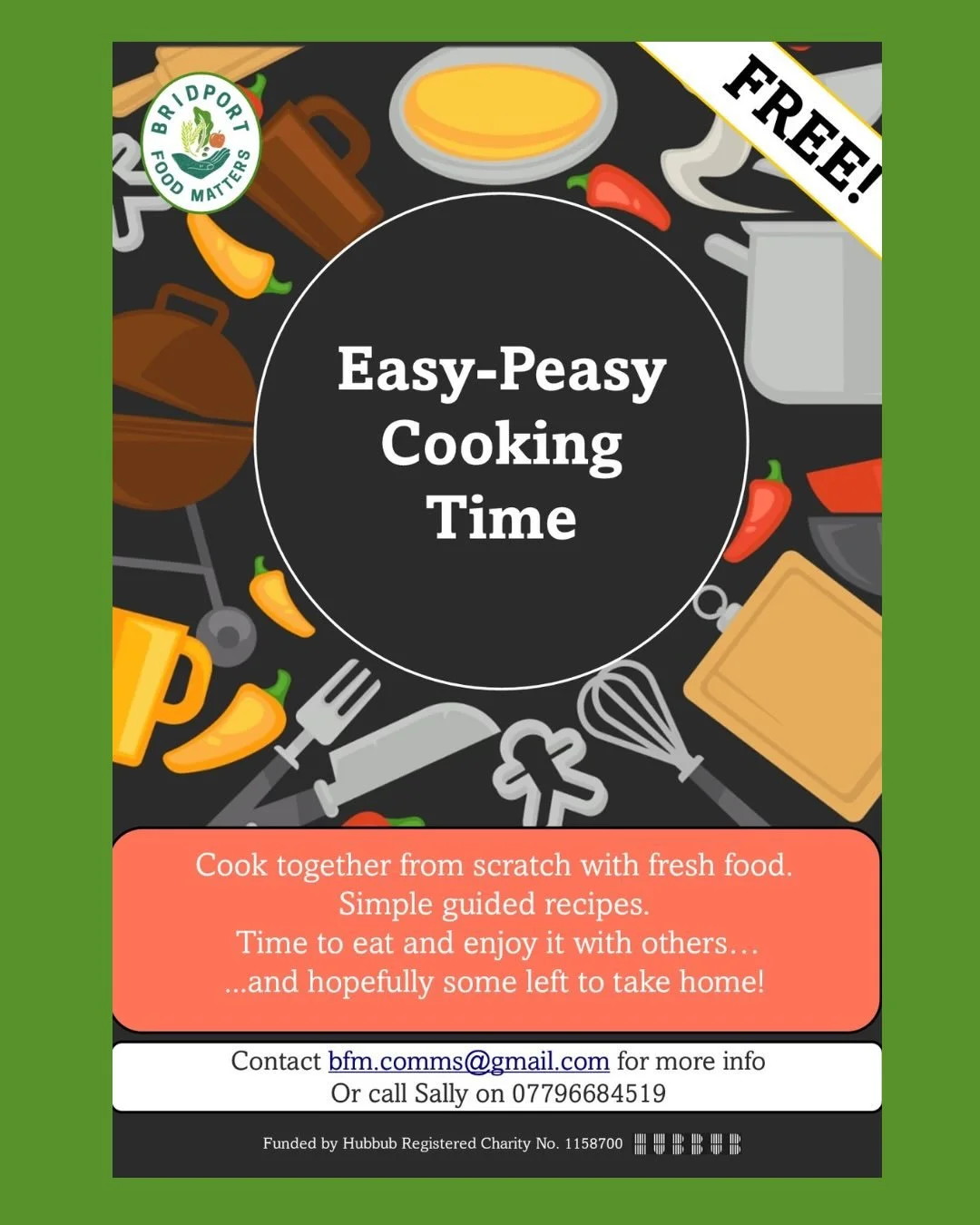 There are still spaces in Easy-Peasy Cooking Time

If you&rsquo;ve been meaning to sign up &mdash; now&rsquo;s your chance. It&rsquo;s completely free, no cooking experience needed, and everything is provided. You just show up.

Up to 5 sessions wher