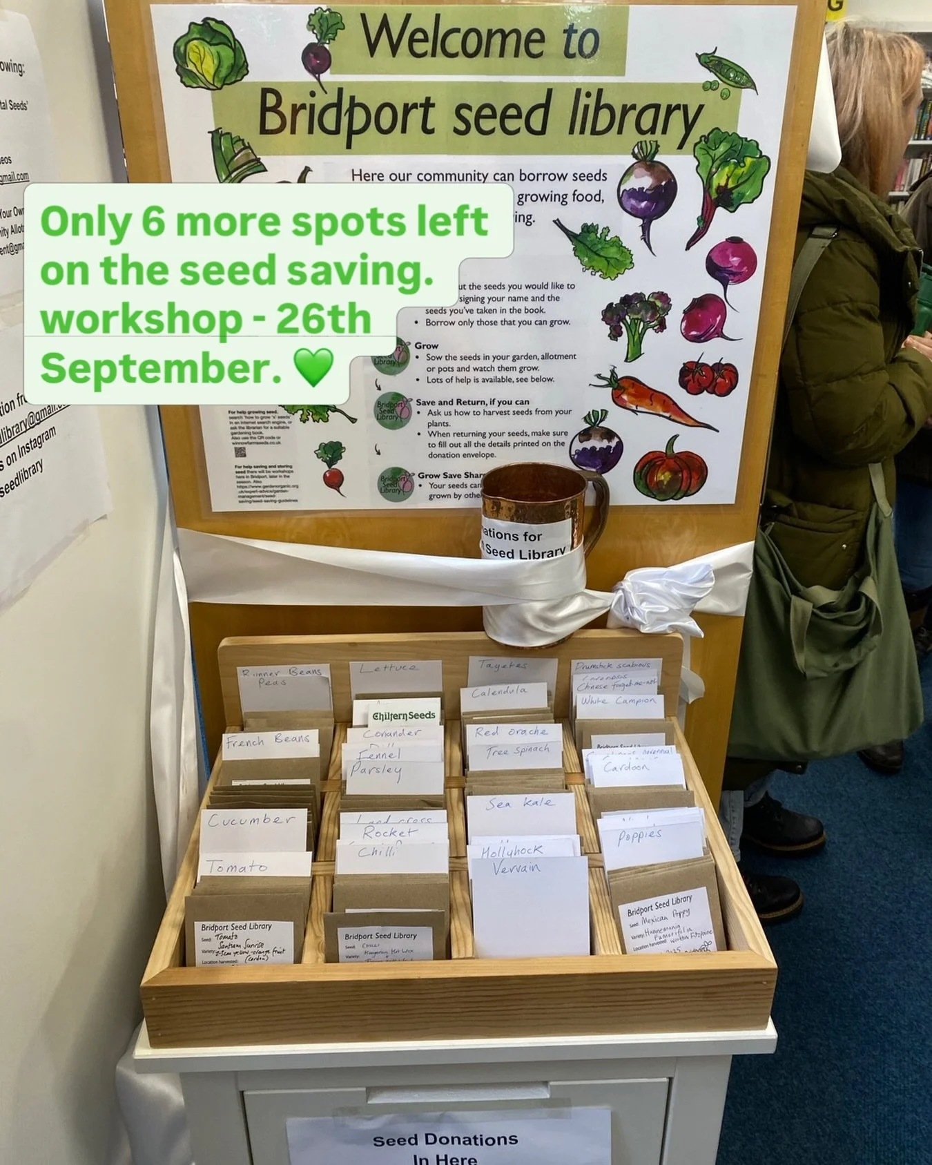 Get one of the last few spaces on Bridport&rsquo;s very first Seed saving workshop.

Saturday 26th September, 10.30&ndash;12.30 at Bridport Youth &amp; Community Centre. 

It&rsquo;s a practical, hands-on session where you&rsquo;ll learn by doing. S